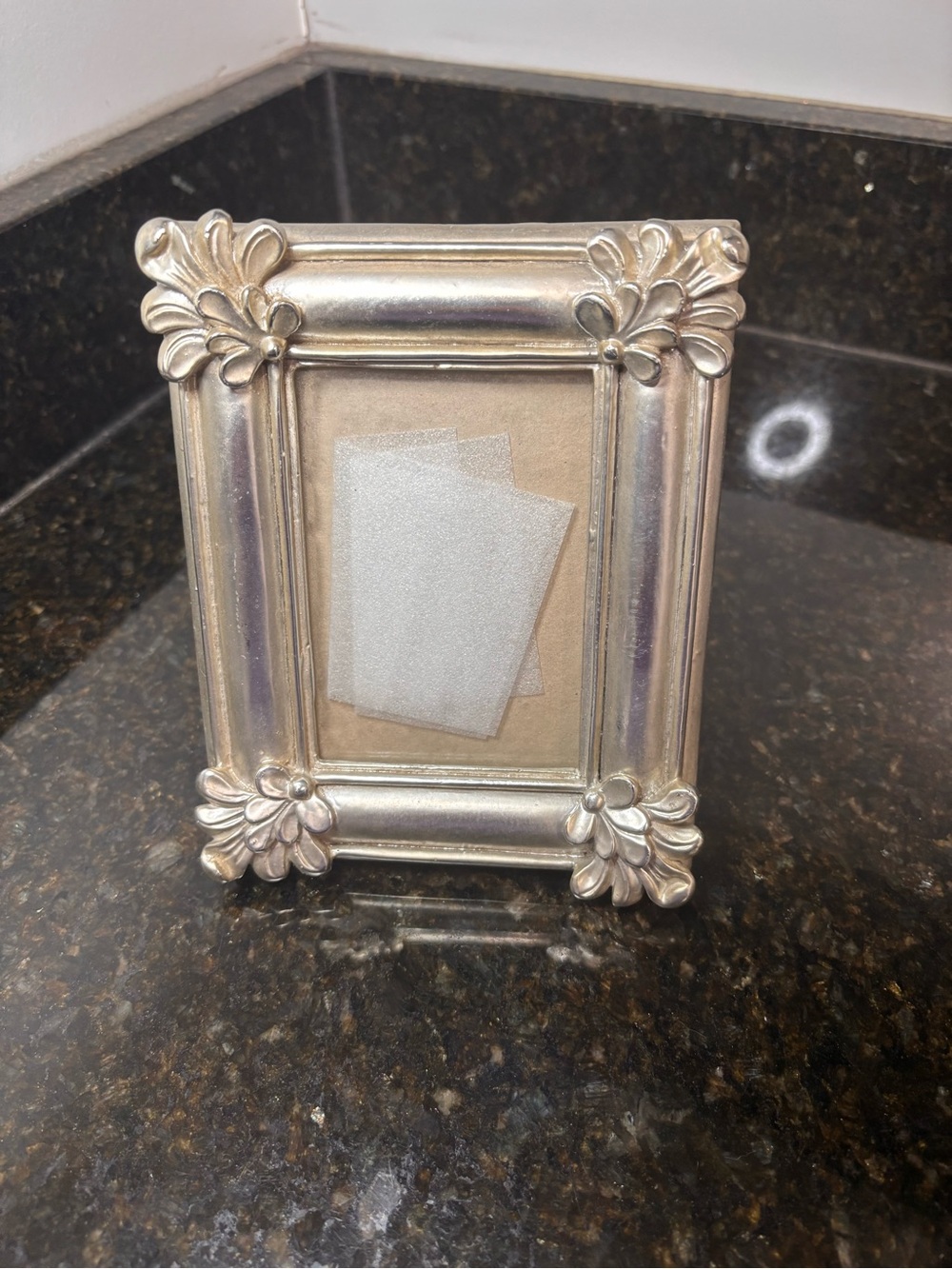 Vintage Pewter Accent Photo Frame-holds 3”x4.5” photo